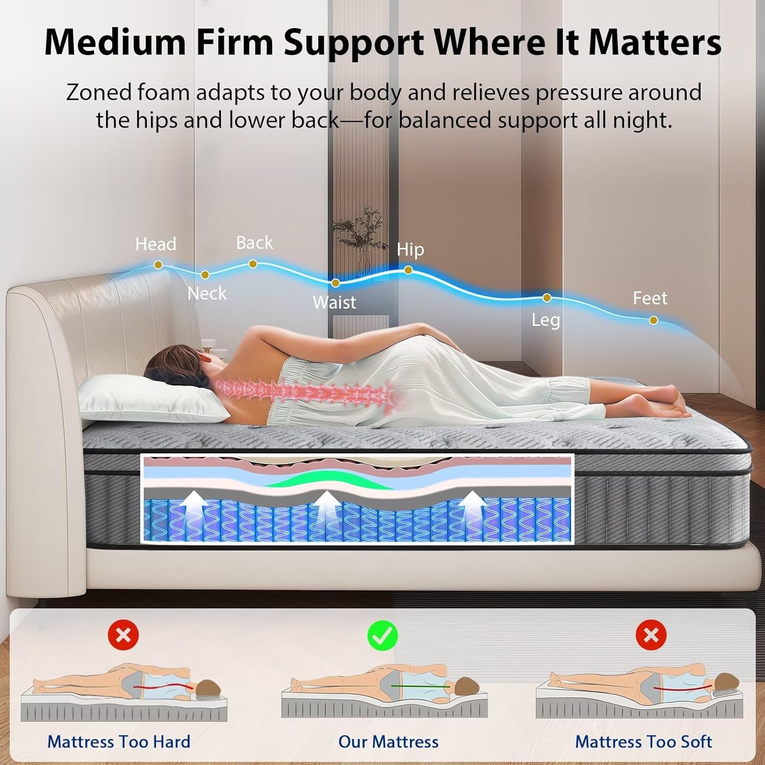 SleepLux – Cool Gel Memory Foam Mattress